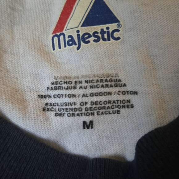 Detroit Baseball Navy Raglan Shirt Kids SzM By Magestic - Picture 6 of 7